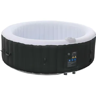 AREBOS Whirlpool aufblasbar | Ø208cm | 6 Personen | 130 Düsen | 1000L | Abdeckung - Schwarz