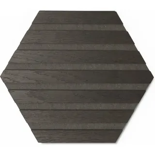 Designpaneele Hexagon Geräucherte Eiche MDF Schwarz 26,7 cm x 30,8 cm 3 Stück