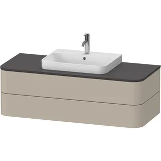 Duravit Happy D.2 Plus Konsolenwaschtischunterbau wandhängend, 1300x550 mm, 2 Schubkästen, für Aufsatzbecken, HP497206060, Farbe: Taupe Seidenmatt Lack
