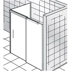 HSK K2P Gleittür 2-teilig mit Seitenwand, Größe: 120,0 x 90,0 x 200,0 cm, Anschlag rechts, Seitenwand links, Duschkabinen: Chromoptik: ESG klar