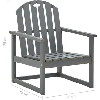 vidaXL Gartenstuhl 57,4 x 68,2 x 27,5 cm grau 2 St.