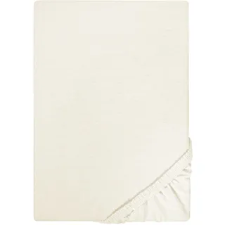 Jersey-Stretch Spannbetttuch, 100% Baumwolle, Rundumgummizug, atmungsktiv, 1x 180x200 cm - 200x200 cm, beige, Modell 0077113, Traumhaft schlafen - Castell - Markenbettwäsche