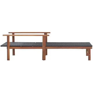 vidaXL Sonnenliege Poly Rattan und Massivholz Akazie Schwarz - Schwarz