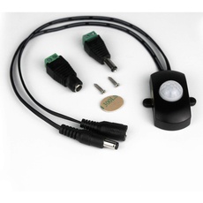 Taikuwu Aotomatic Mini 5A PIR Infrarot Bewegungsmelder Detektor Schalter f ̈1r LED Streifen Licht + Female Male DC Power Connector