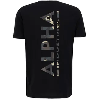 Alpha Industries T-Shirt »Alpha Industries Men - T-Shirts Backprint T Camo Print« Alpha Industries black/woodland