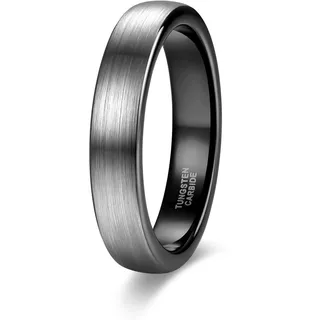 Zakk Ring Herren Damen 4mm Wolfram Verlobungsring Trauringe Ehering Partnerringe Gebürstet Schwarz Blau Größe 47 bis 69 (Schwarz,48 (15.3))