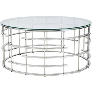 SalesFever Glastisch Silber Edelstahl 90 x 42 x 90 cm