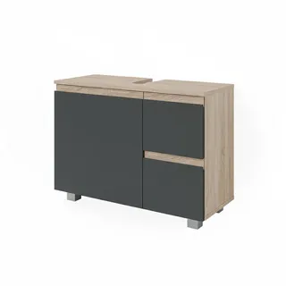 Vicco Waschbeckenunterschrank J-Shape Anthrazit 80 x 60.8 cm, Model 40119 - Dunkelgrau