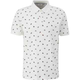 S.Oliver Poloshirt mit Allover-Print weiß XL