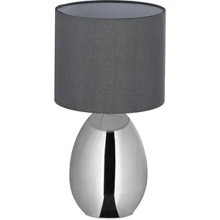 Relaxdays Tischlampe Grau
