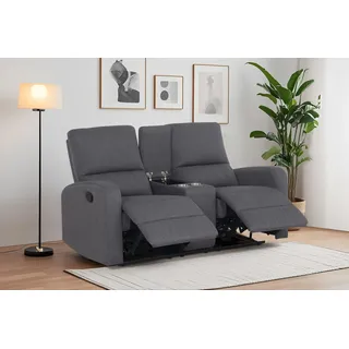Home Affaire 2-Sitzer TOURNAY 163 x 96 x 93 cm Grau mit manueller Relaxfunktion