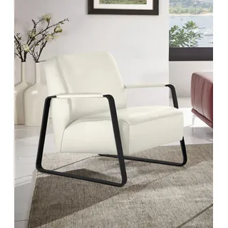 Cocktailsessel W.SCHILLIG "quadroo Loungesessel", weiß (weiß z59), B:65cm H:82cm T:82cm, Velourgewebe V41 (100% Polyester);Longlife Xtra-Leder Z59 - Glattleder;Longlife Xtra-Leder Z73 - Glattleder;Stoff S37 (100% Polyester): Luxus-Microfaser in Lederoptik, Sessel, Cocktailsessel, mit bezogenen Armlehnen, Gestell in Schwarz pulverbeschichtet