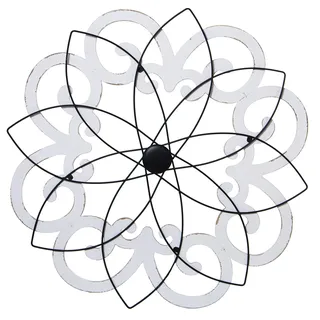 DRW Wandlampe aus Metall und MDF in Weiß und Schwarz, 60 x 3 x 60 cm, Mehrfarbig, estandar