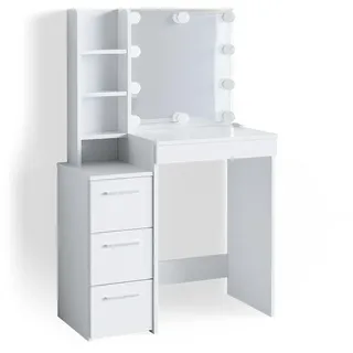 Vicco Schminktisch Meryl Weiß 80 cm mit LED Beleuchtung, Model 36206 - Weiß