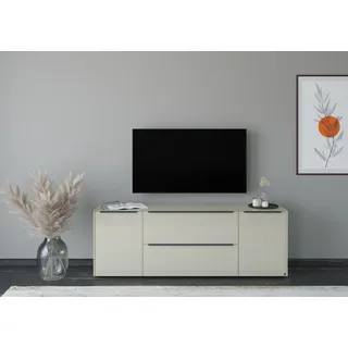 Set One by Musterring Reno Lowboard 182 cm Kaschmir Matt Lack/Kaschmir Glanz Glas