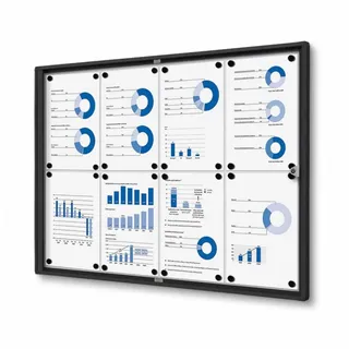 Showdown Displays Showdown® Abschließbarer Schaukasten Magnetisch 93,1 x 65,5 cm, schwarz 8 x DIN A4