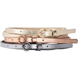 Hüftgürtel BONPRIX, Damen, Gr. 100, gold, roségoldfarben, silber metallic, Lederimitat, Reptilienprägung, metallic, Gürtel Hüftgürtel, aus Polyurethan, in Metallic-Optik, femininer Stil, Topseller