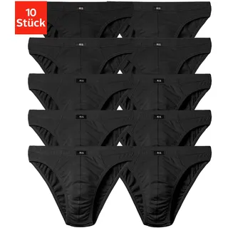 Slip H.I.S "Herren Minislip", Herren, Gr. 5M, 10 Stk., schwarz, Jersey, Obermaterial: 95% Baumwolle, 5% Elasthan, unifarben, körpernah, Unterhosen Slip, in Baumwoll-Mix, Topseller
