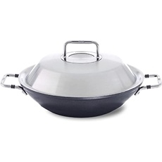 Fissler Adamant / Aluminium-Wok, Wok-Pfanne (Ø 31 cm) mit Metall-Deckel, beschichtet, antihaftversiegelt, hoher Rand, kratzfest - Induktion