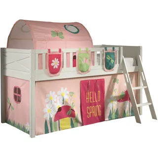 Vipack Hochbett Scott 90 x 200 cm Kiefer massiv lackiert weiß