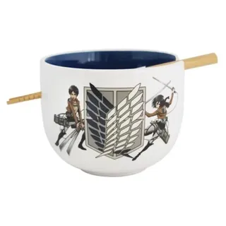 Just Funky Attack on Titan Ramen-Schüssel mit Stäbchen Survey Corps 414 ml - Gold