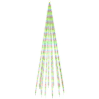 vidaXL LED-Weihnachtsbaum für Fahnenmast Mehrfarbig 732 LEDs 500 cm - Bunt