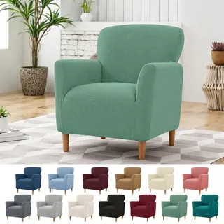 MeYuxg Sessel Bezug Stretch, 1-Sitzer Sofa Jacquard Stretchhusse,Universell gestrickt sesselhusse,Flecken, Verschleiß Chair Cover für Wohnzimmer, Büro (Hellgrün)