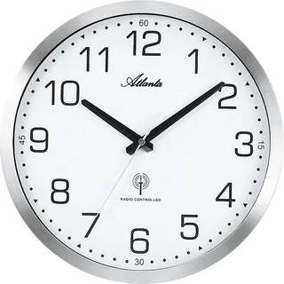 Atlanta Wanduhr, Funk, Ø 30 cm, 4371-0 - Weiß