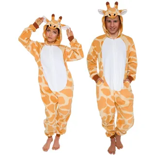 Funziez! Silver Lilly Tier-Pyjama, schmal, für Erwachsene, einteilig, Cosplay, Giraffen-Kostüm - Orange - Medium