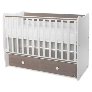 Lorelli Babybett MATRIX NEW Kinderbett 120 x 60 cm, 2 Ebenen, 2 Schubladen - Braun