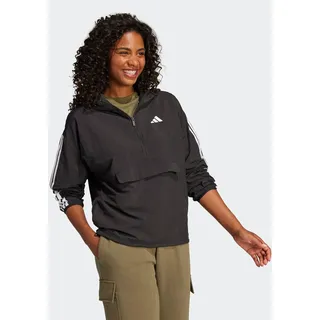 Windbreaker ADIDAS SPORTSWEAR "ESSENTIALS 3-STREIFEN LIFESTYLE WOVEN", Damen, Gr. XS, schwarz-weiß (schwarz, weiß), Obermaterial: 100% Polyamid, Jacken Windbreaker