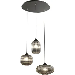 Fabas Luce Nordal 3-flg. 200 cm grau/schwarz Glas/Metall