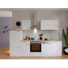 Bild Küchenzeile ohne Geräte Weiß/Nussbaum B: ca. 280 cm
