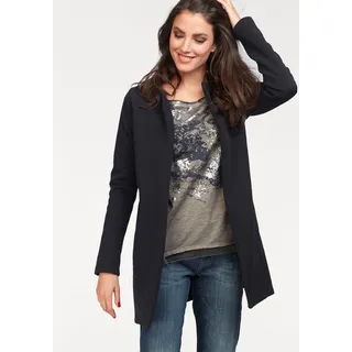 Longblazer ANISTON SELECTED, Damen, Gr. 48, schwarz, Ottomane, Obermaterial: 100% Polyester, unifarben, figurumspielend ca. Mitte Oberschenkel, Rundhals, eingesetzt normaler Saum, Blazer Longblazer, in modischer Länge, Topseller
