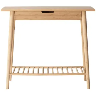 Mid.you Konsolentisch , Nickelfarben , Holz , Bambus , vollmassiv , 1 Schublade(n) Schubladen , 35x80x90 cm , Holzmöbel, Holztische, Wohnzimmertische Holz, Konsolentische Holz