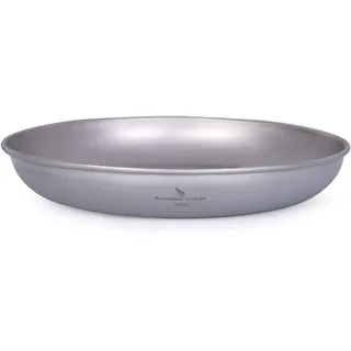 iBasingo Camping Titan Teller 18.5cm Servier Teller Party Ultraleichte Outdoor Picknick Metall Geschirr Langlebige Pfanne Kochgeschirr für Lebensmittel Fleisch Obst Sauce Dessert Ti1103T