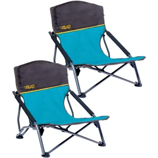 Uquip Strandstuhl Set Mary Petrol I 2 x Faltbarer Campingstuhl mit 120 kg Traglast I kompakte Faltstühle aus Stahl & Polyester I Outdoor-Stuhl für Camping, Strand, Angeln, Garten & Festivals