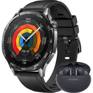 Huawei Watch GT 5 Pro 46 mm Schwarz Fluorelastomer-Armband +  FreeBuds 5i Bundle