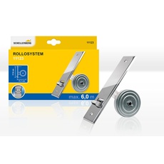 Schellenberg 11123 Einbaurollo-Gurtwickler mit Rollladenplatte in metallischer Optik, für Rolladengurtband mit Breite 23 mm und Länge 6 m, Lochabstand 17 cm