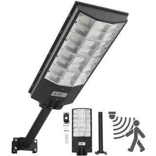 Vevor Solarleuchte schwarz IP65 mit Bewegungsmelder und Dämmerungssensor 450000LM 1 Stück