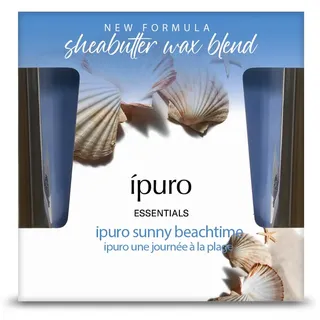 ipuro Essentials Duftkerze SUNNY BEACHTIME 125 g - Duftkerze im Glas frisch mit Grapefruit, Zitrus Duft - 23h Brenndauer, langanhaltend - dekorative Raumduft Kerze für Wohnzimmer, Badezimmer