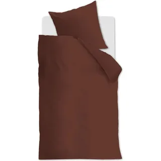 beddinghouse Bettwäsche Leinen EASY 155x220 cm, mit 1 Kissen Bettbezug - Braun
