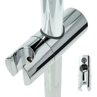tecuro Gleiter Schieber Brausehalter für Wandstange 22 mm verchromt,