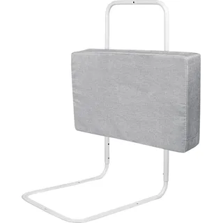 Sessamen-LP Bettgitter Bettschutzgitter 60cm Bettgitter Höhenverstellbar Rausfallschutz Absturzsicheres, 40-60cm Verstellbares Seitenschutz, Leinengrau - Grau