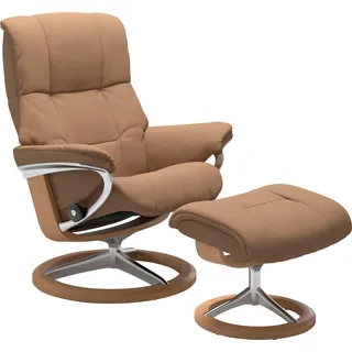 Stressless® Relaxsessel »Mayfair«, (Set, Relaxsessel mit Hocker), mit Hocker, mit Signature Base, Größe S, M & L, Gestell Eiche braun