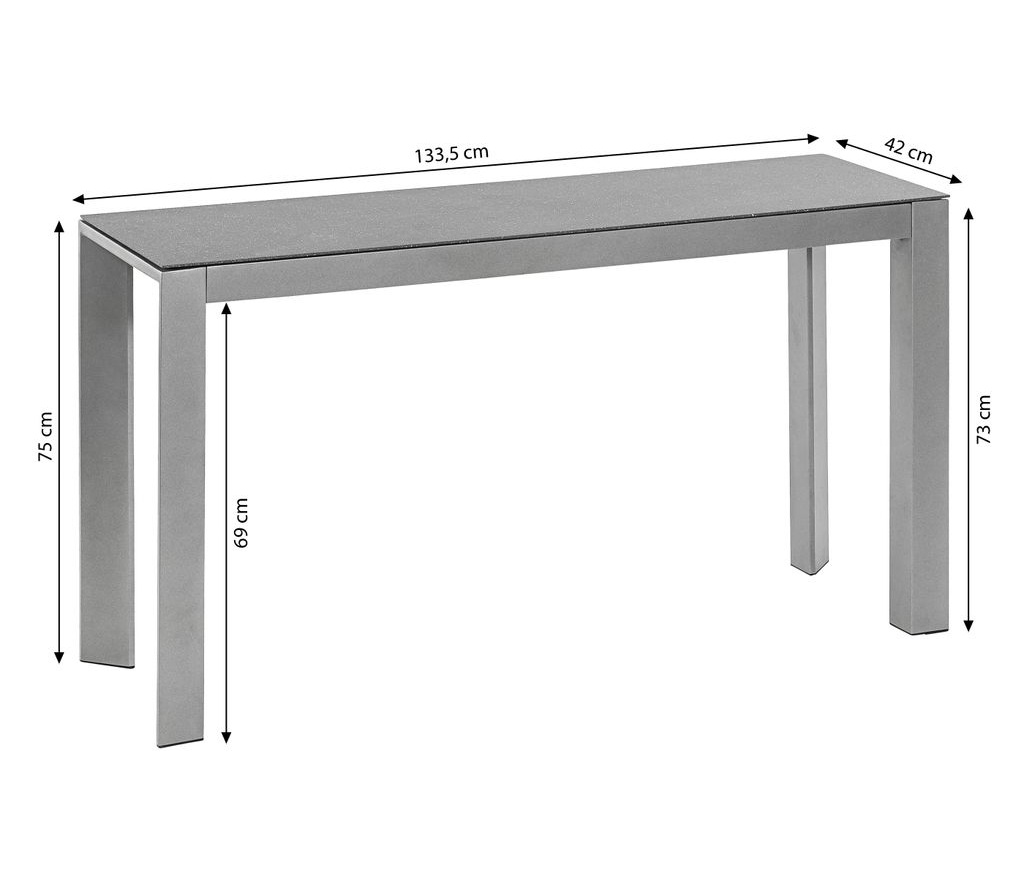 Bild von Tisch Chicago ca. 133.5 x 42 x 75 cm, grau