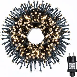 capojas Led Cluster Lichterkette warmweiß weihnachtsbaum deko Strombetrieb Deko für Innen Außen Garten Hochzeit weihnachtsdeko (Warmweiß, 500LED 10M Lang+5M Zuleitung)