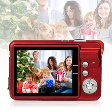 Digitalkamera 1080HD Foto Kamera Digital 2,7 Zoll 18 MP Mini mit 8X Digitalzoom Fotoapparat Geschenk Kompaktkameras für Kinder Erwachsene Studenten Anfänger(Rot)