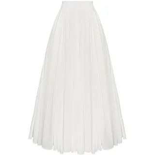 Scarlet Darkness Lässiger Maxirock für Damen, fließend, böhmisch, Renaissance, Lange Röcke, Weiss/opulenter Garten, Klein
