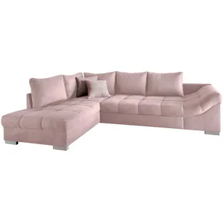 Mid.you Eckschlafsofa , Rosa , Textil , Buche , Füllung: Schaumstoff , 298x202 cm , Liegefunktion, Rücken echt, Armteil rechts , Wohnzimmer, Sofas & Couches, Schlafsofas, Sonstige Schlafsofas